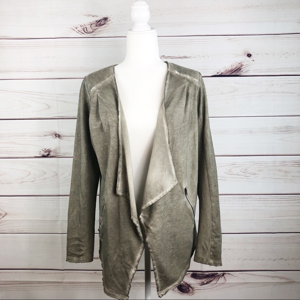 S63 Piccadilly olive green cascade cardigan - Picture 1 of 6